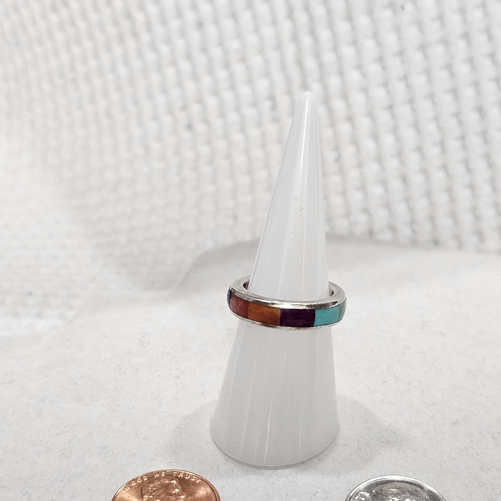 Gemstone 925 Band Ring Vintage PRICE FIRM - Picture 7 of 13